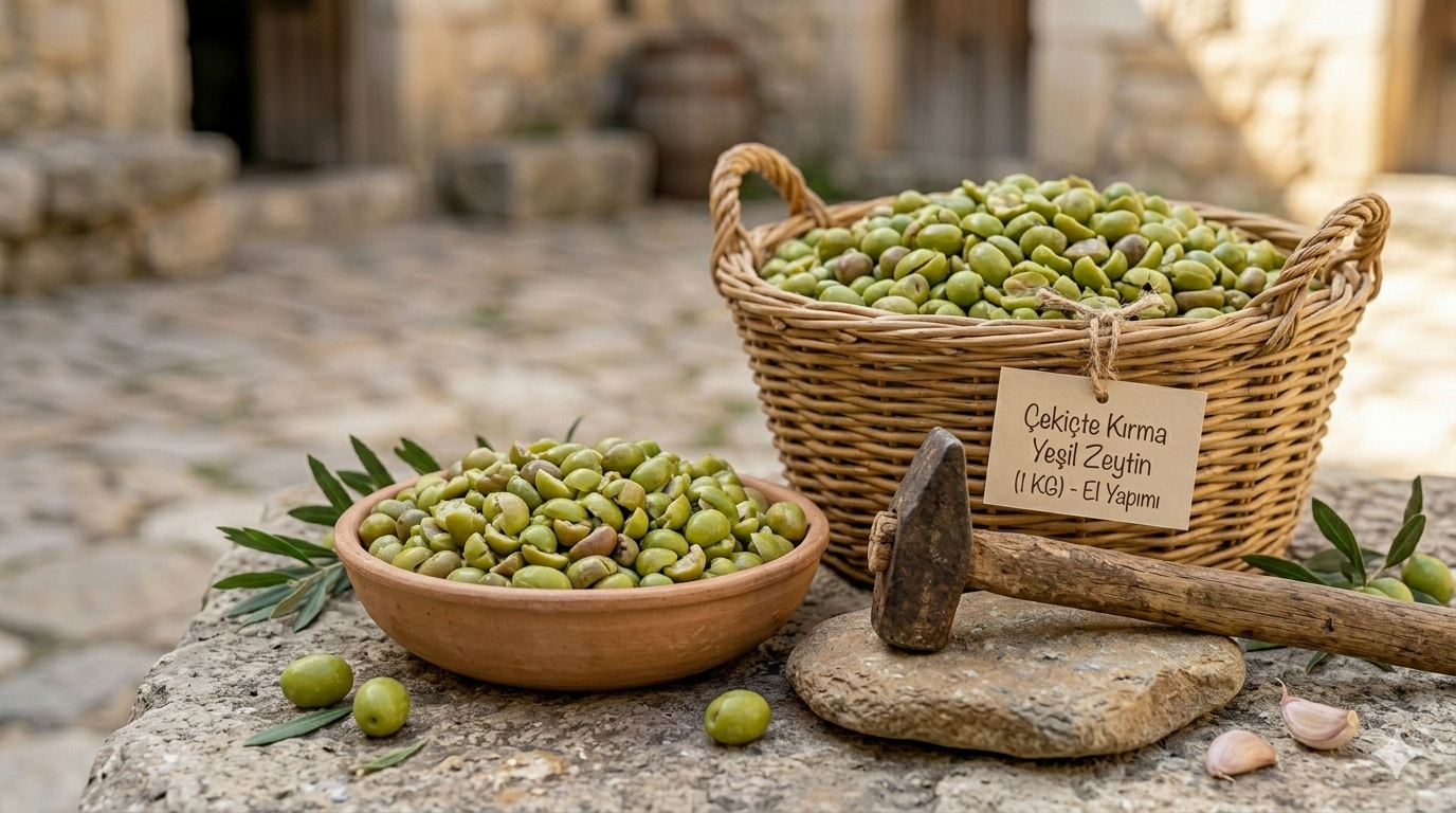 Çekiçte Kırma Yeşil Zeytin (1 KG)